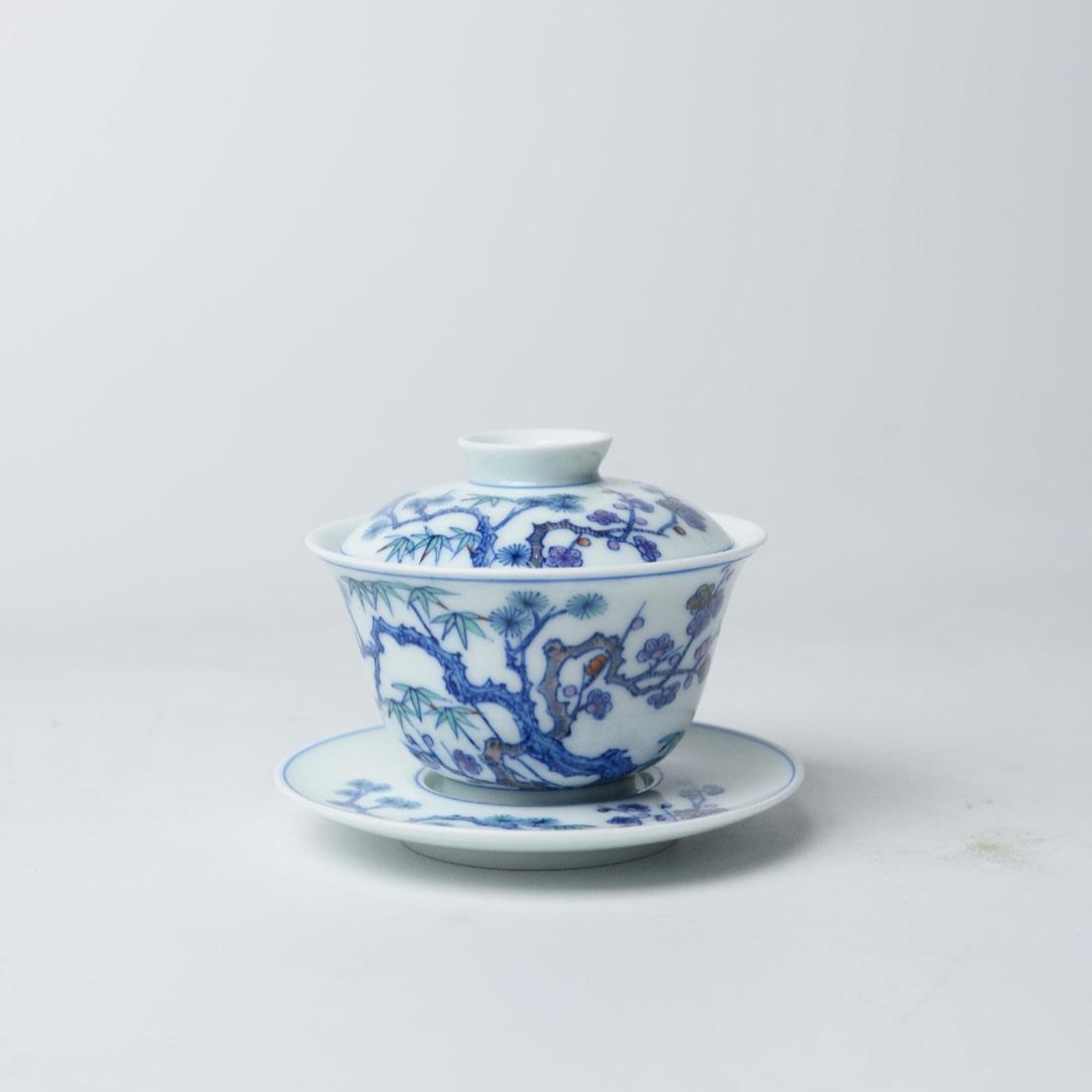 诚德轩（元薪号）32号盖碗 岁寒长青130ml-yxh-2477