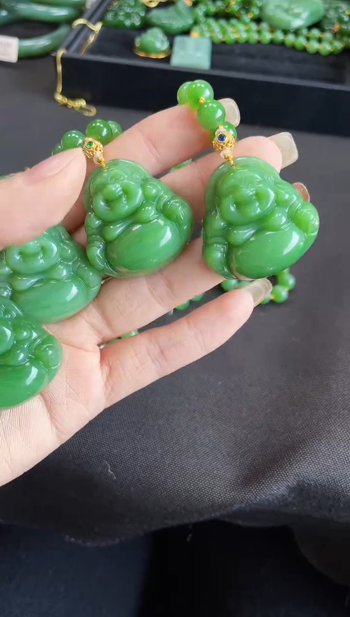 【闪购商品】和田玉套链18K金镶嵌35MM 多样性发一Z