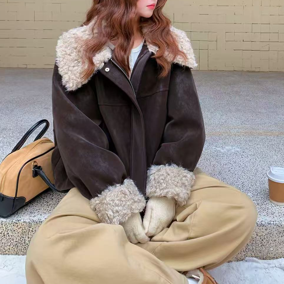 2025秋冬新款洋气毛领外套夹棉时尚气质派克服女士上衣9702长53