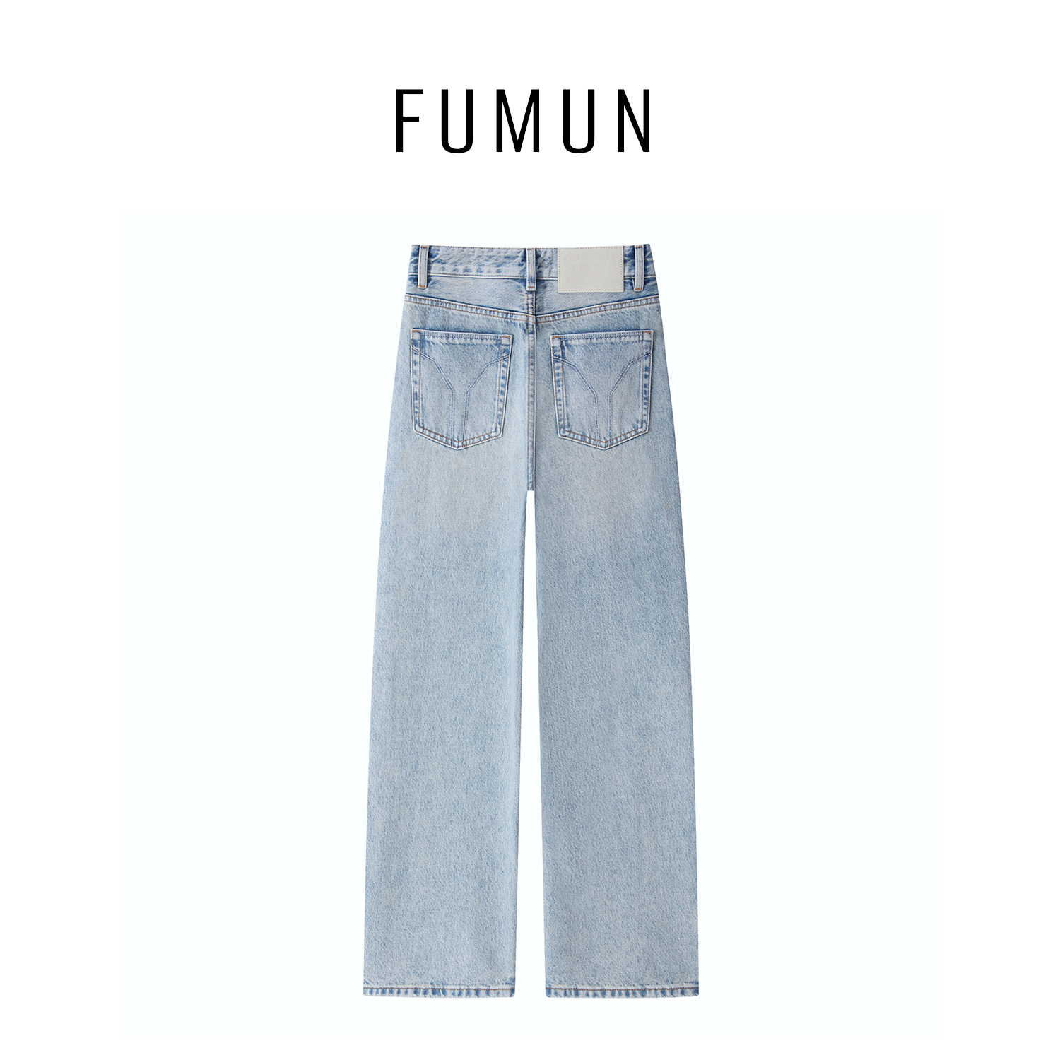 FUMUN【布语】进口土耳其面料加绒秋冬窄版直筒阔腿裤牛仔裤#1906