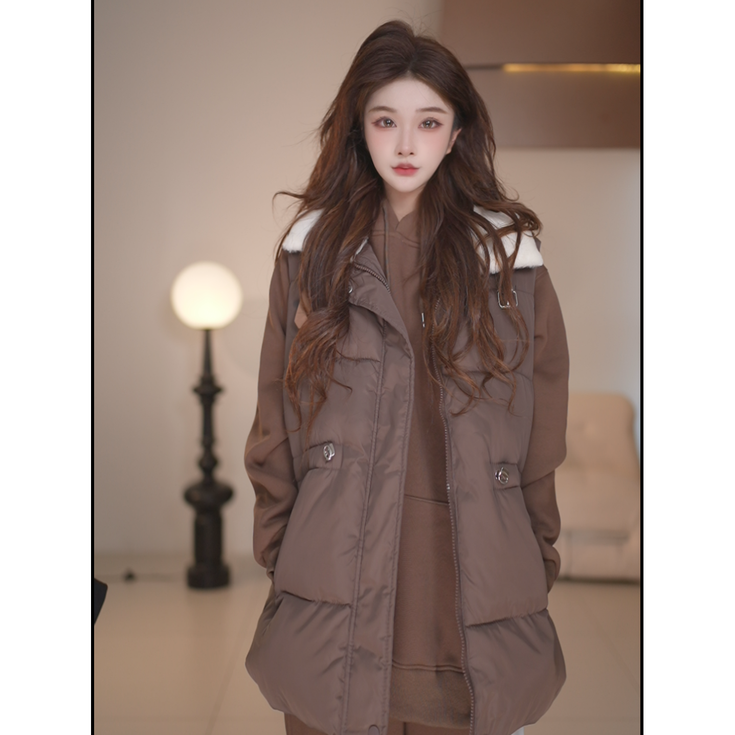 千野禾时尚INS风设计师上衣慵懒秋冬马甲套装85B542M2