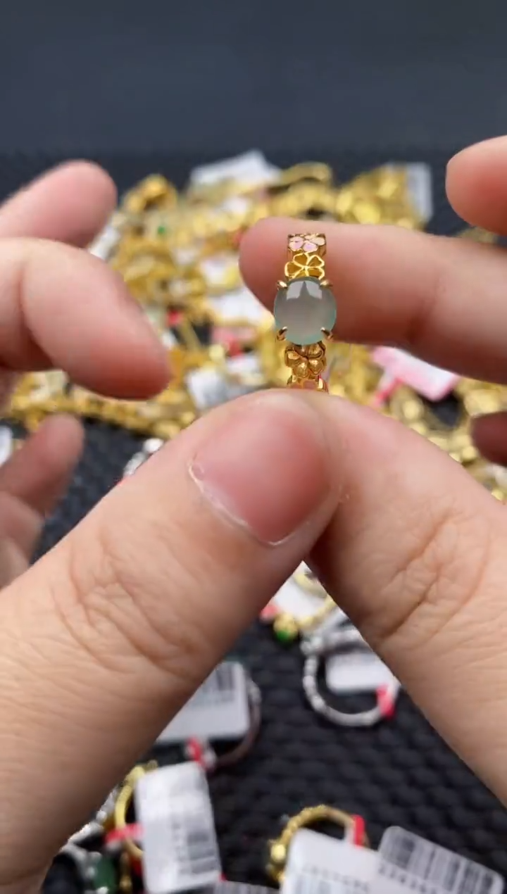 【闪购商品】翡翠戒指银S925镶嵌11111-0