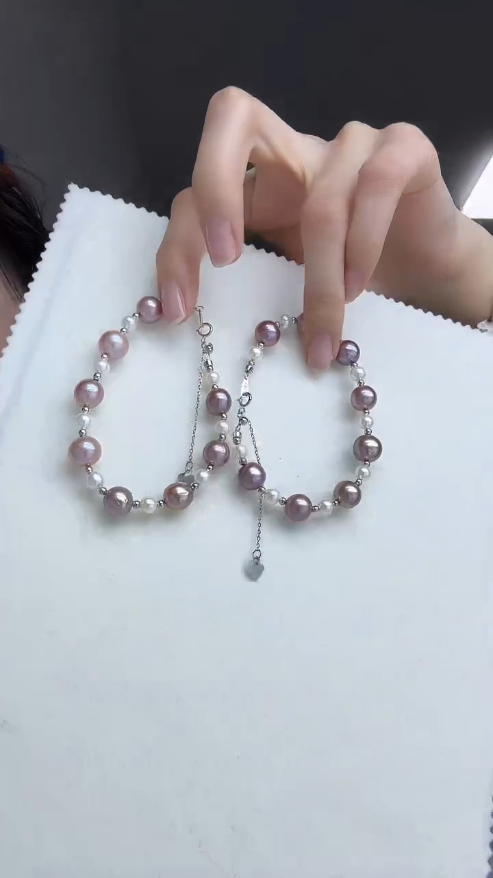 银S925镶嵌手绳淡水珍珠SYHS013(多样性发一）