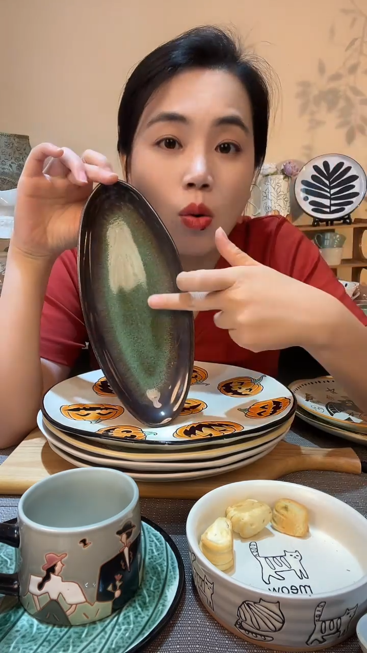 瓷片瑕疵款 长条盘 介意勿拍