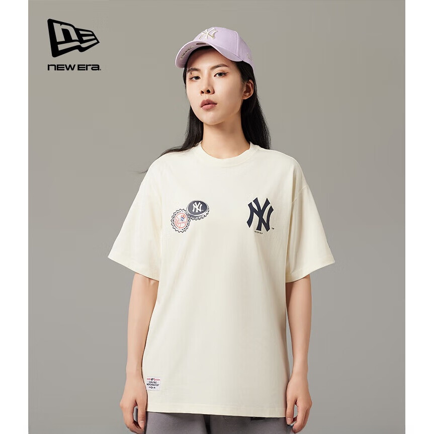 NEW ERA x MLB 纽亦华短袖男女同款夏季印花NY休闲运动短袖T恤
