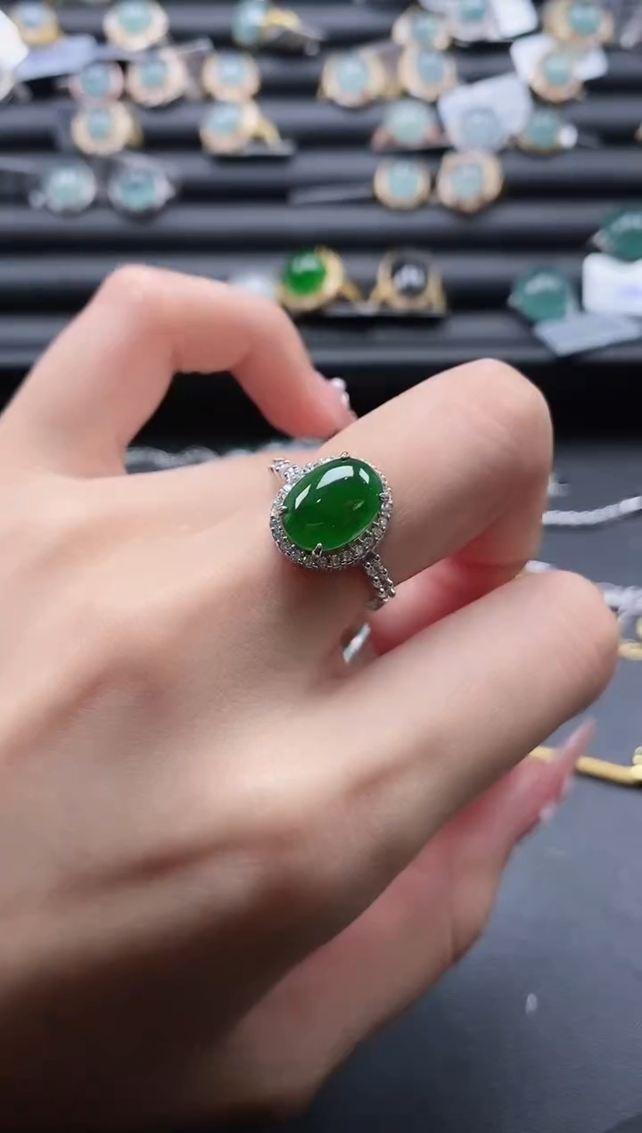 【闪购商品】翡翠戒指银S925镶嵌51151