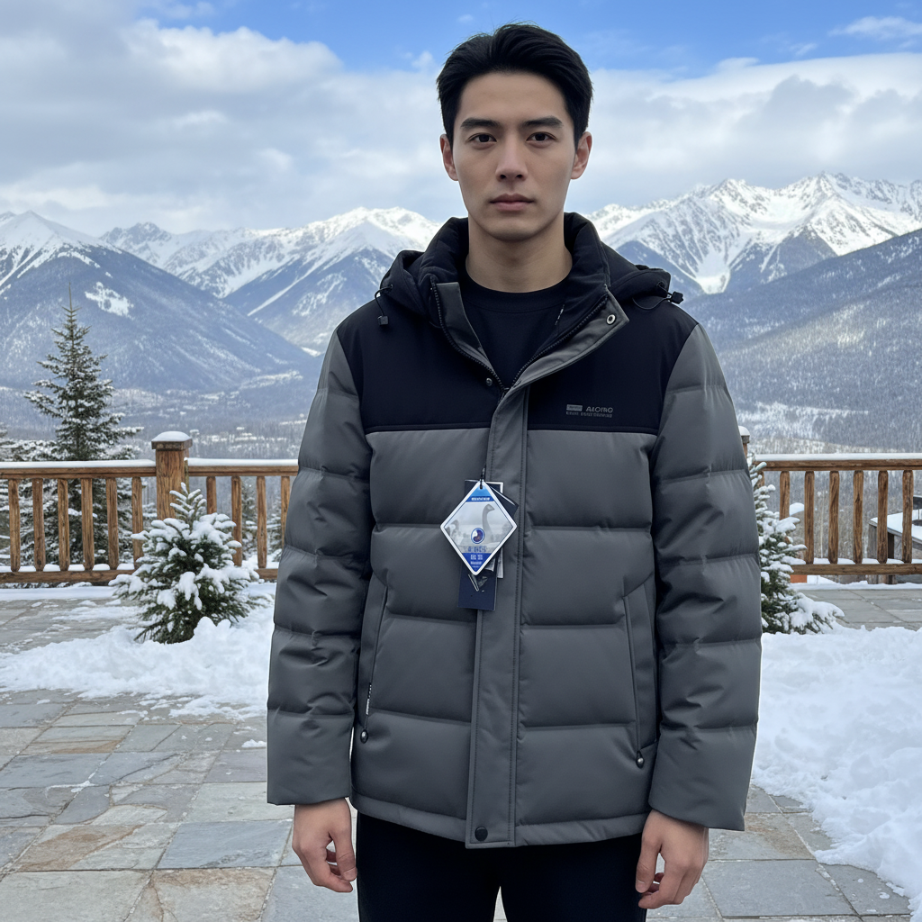 路易.华伦精选收口袖连帽可拆卸外穿羽绒服立领防风秋冬男款6881