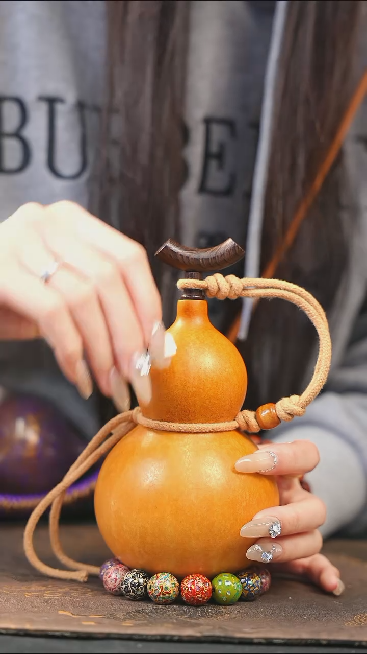 【闪购商品】XJ101大漆酒葫芦不包手串及旋转底座