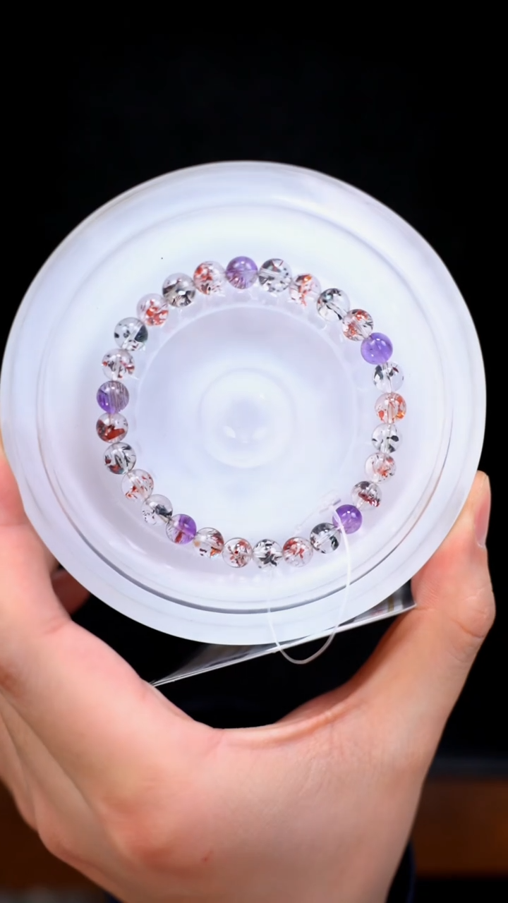 【闪购商品】水晶手链未镶嵌c077 超七手链6mm+