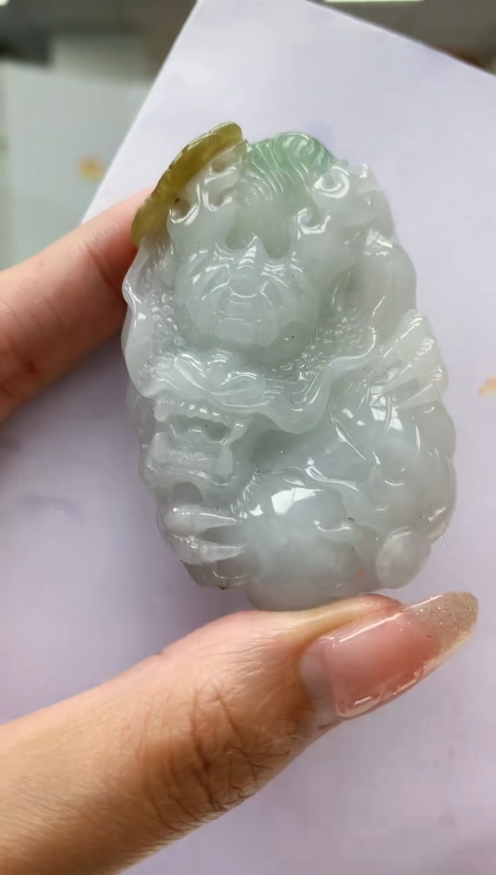 【闪购商品】定制翡翠未镶嵌4868MM-毛货挂件96
