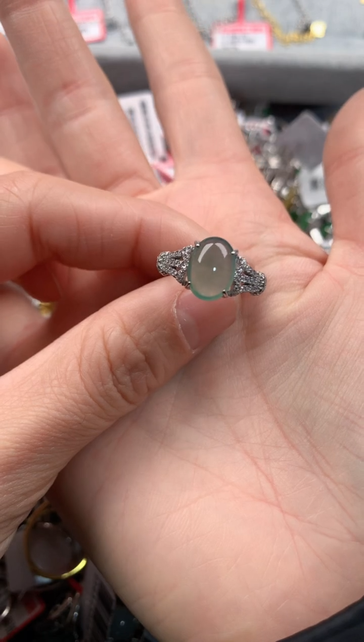 银S925镶嵌戒指翡翠222    5