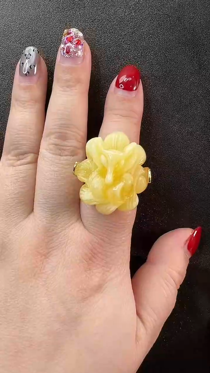 【闪购商品】琥珀戒指未镶嵌戒指