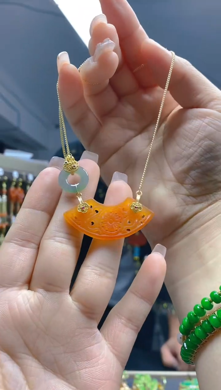 【闪购商品】翡翠耳饰合金225翡翠锁骨链