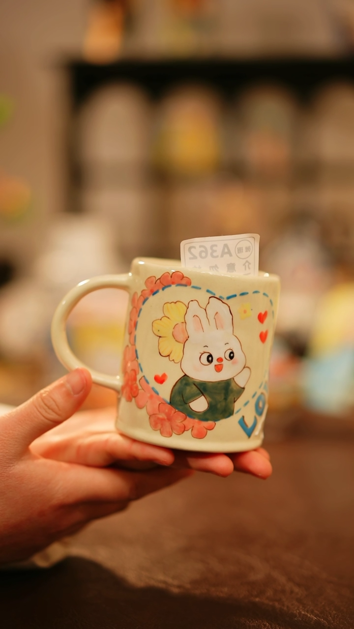 【闪购商品】杯景德镇高温釉下彩手绘陶瓷362