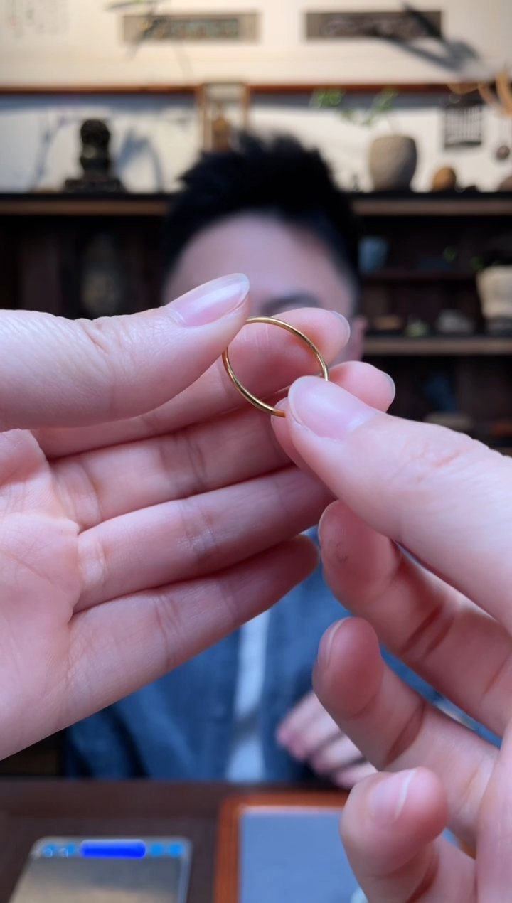 【闪购商品】18K金戒指/指环18K金素指环18#ZX