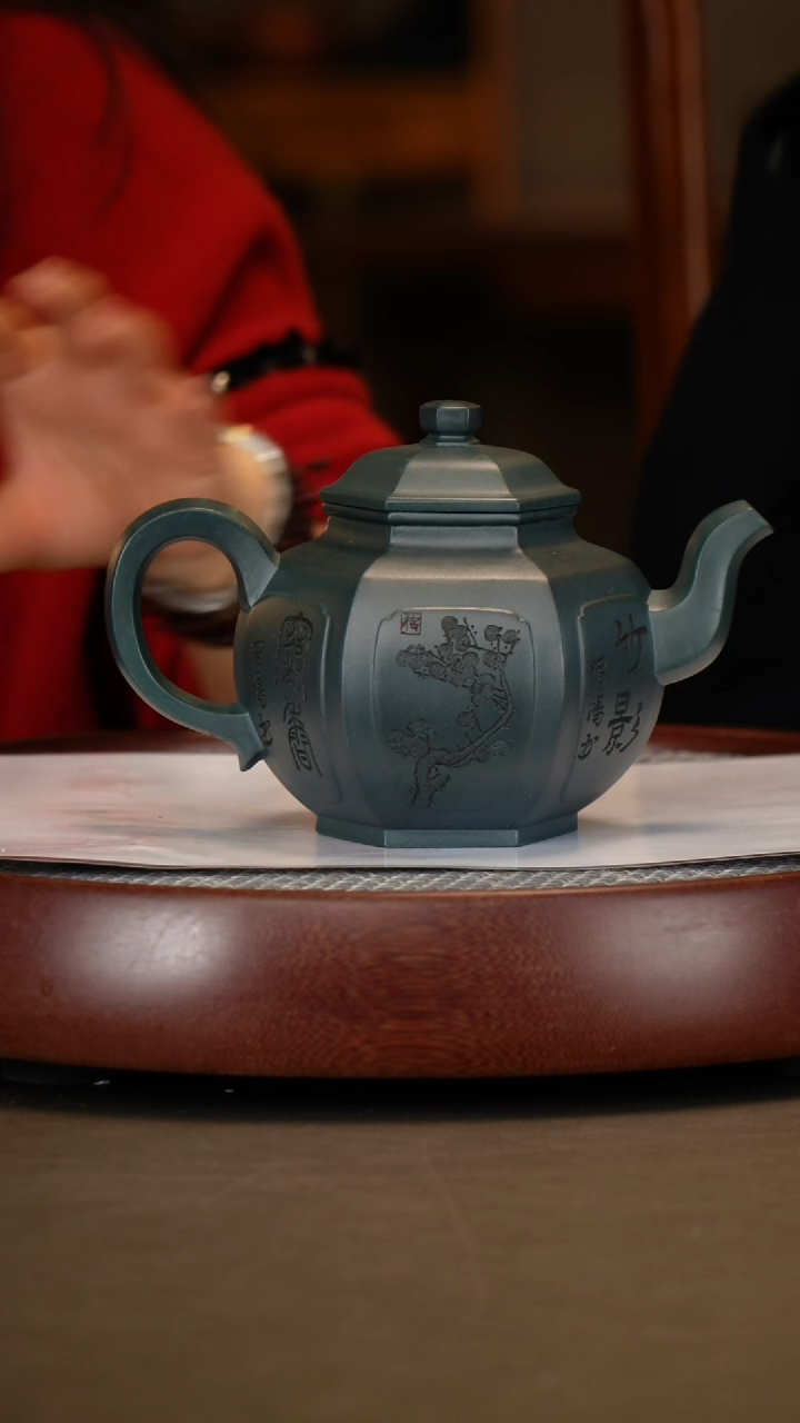 【闪购商品】紫砂茶壶【李霓】景舟绿泥六方宫灯  500CC