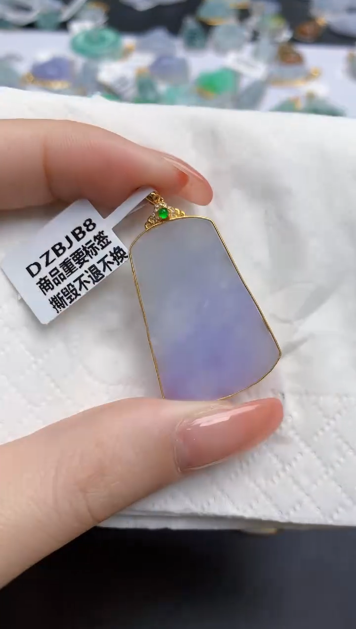 【闪购商品】翡翠颈饰18K金镶嵌天然缅甸翡翠A货