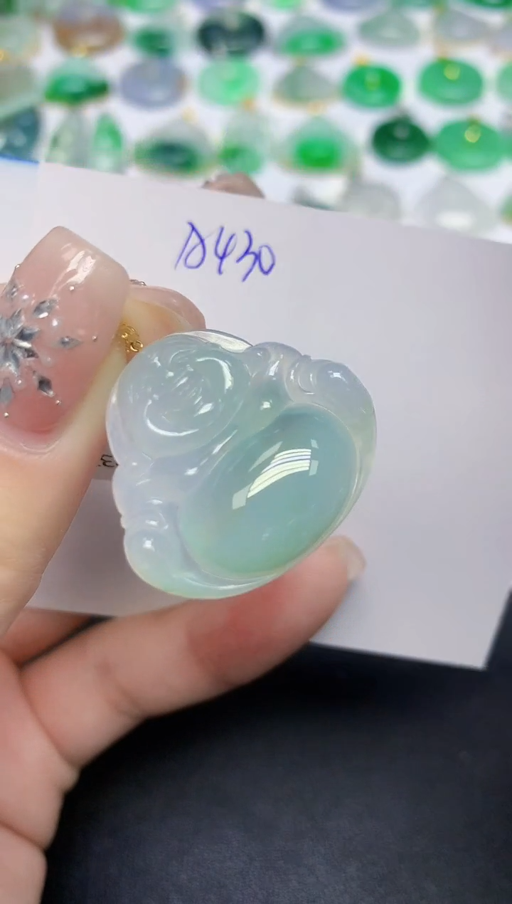 颈饰18K金镶嵌翡翠天然缅甸翡翠A货翡翠百元以上9元证书费自理