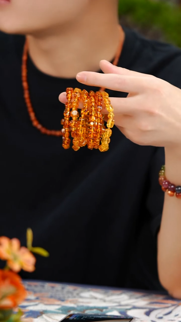 裸石琥珀未镶嵌花珀随型单圈-多样性发其一