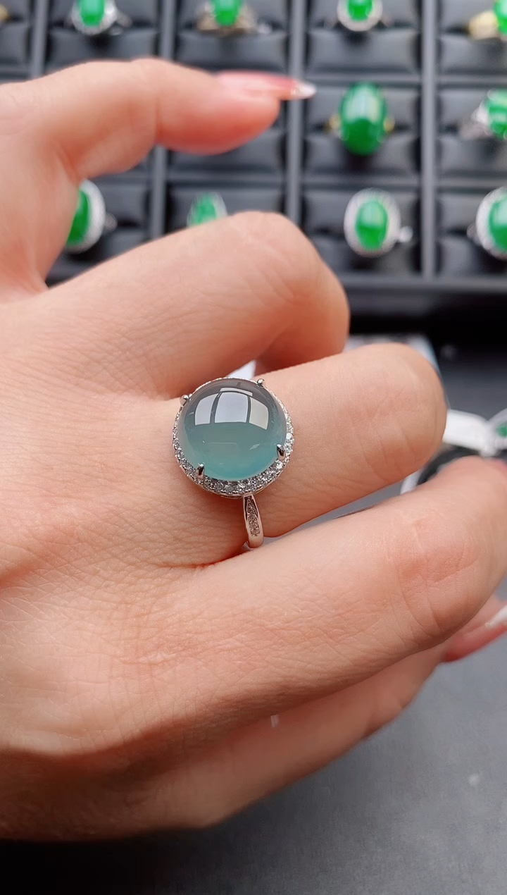 【闪购商品】翡翠戒指银S925镶嵌58000