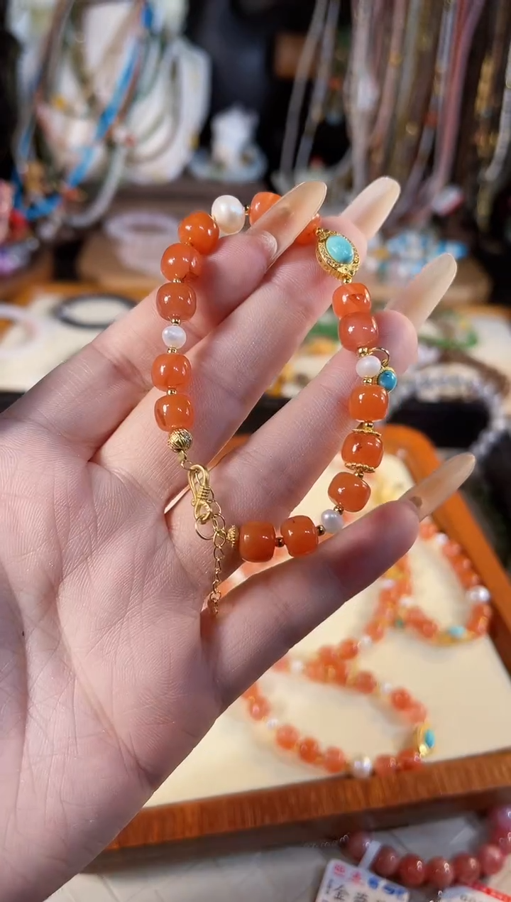 【闪购商品】南红玛瑙手链银S925镶嵌多样性发货其一