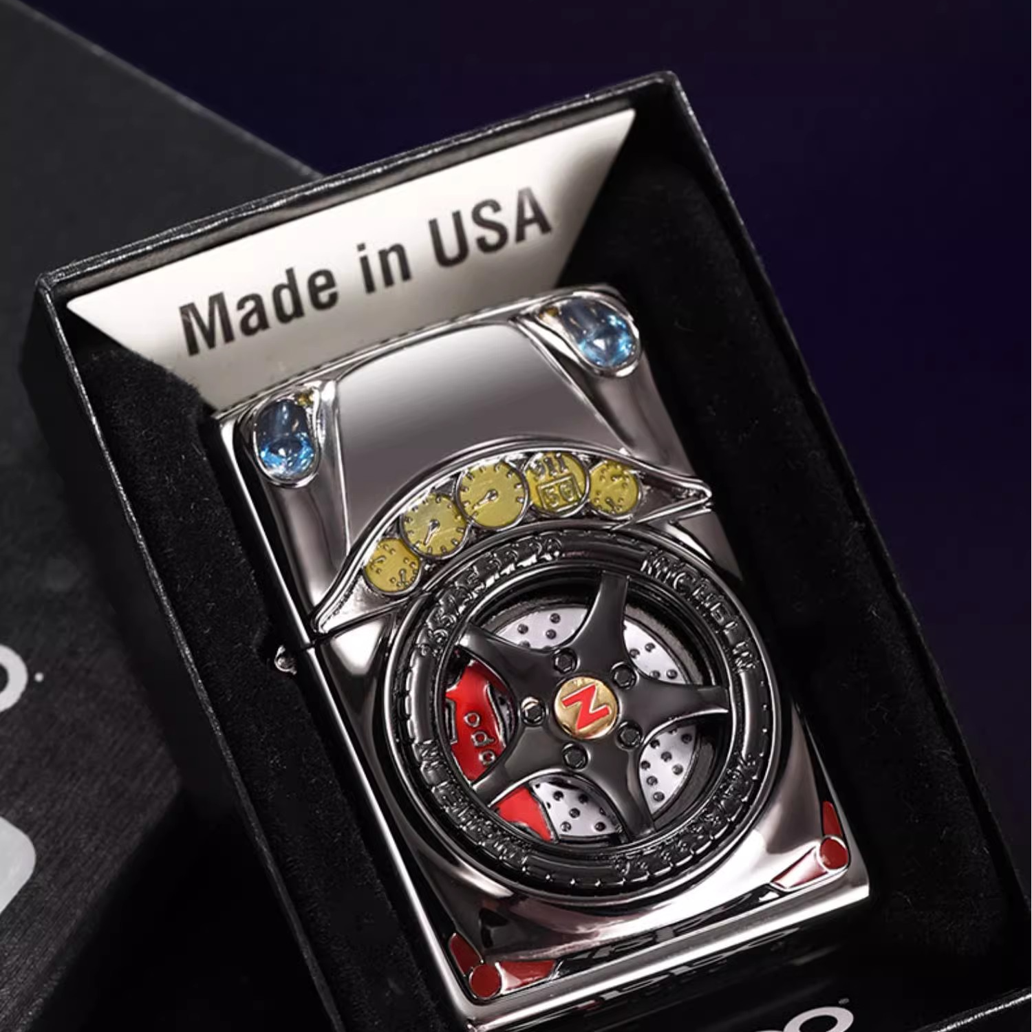 ZIPPO/之宝极速飞车镀铬镜面官方正品小汽车贴章时尚复古朋克DYJ1