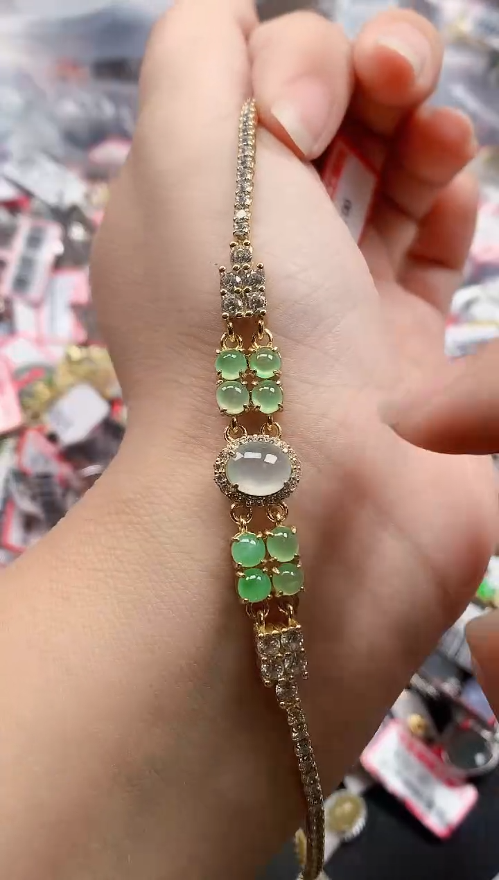 银S925镶嵌戒指翡翠天然A货缅甸翡翠