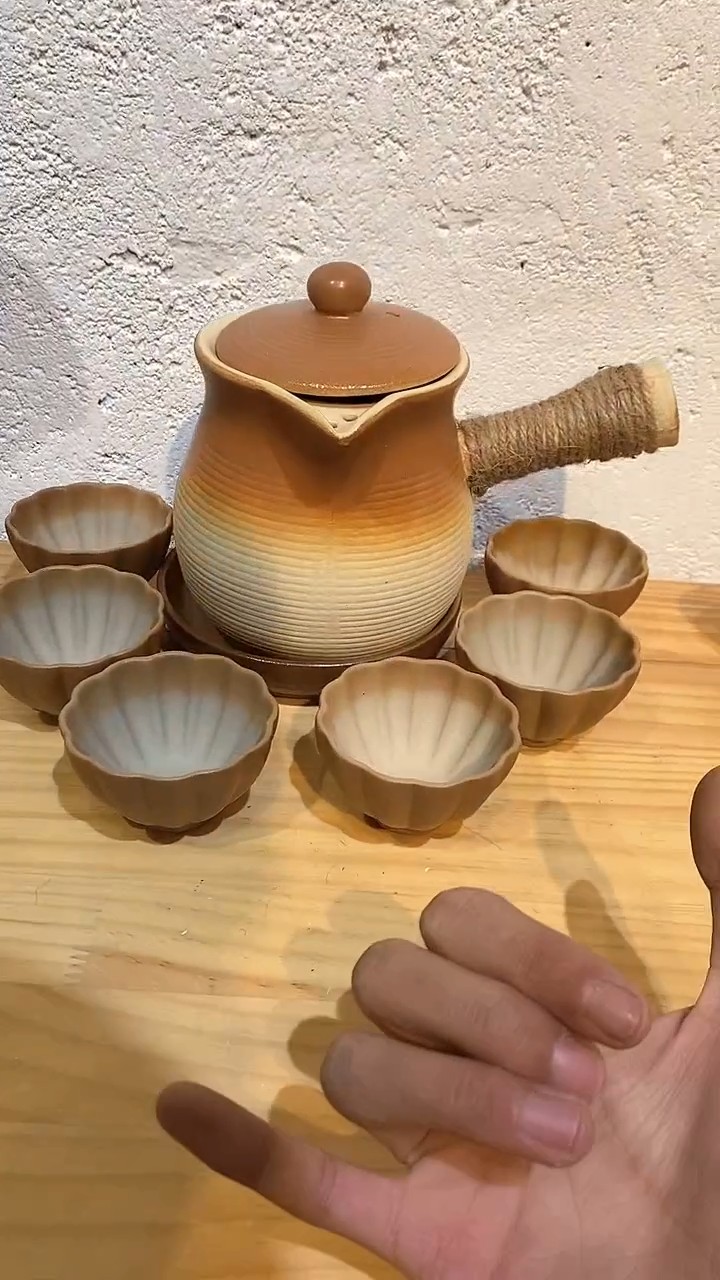 【闪购商品】1000ml美人壶+陶瓷盖+壶承+6花瓣
