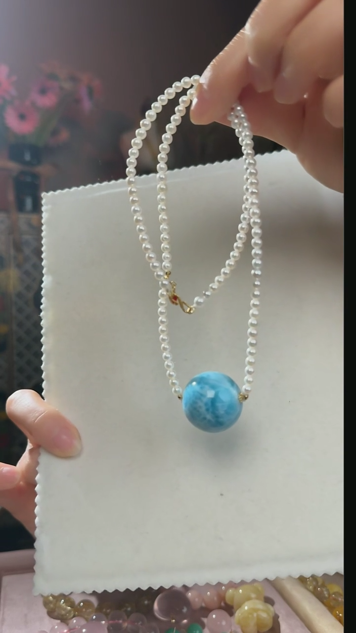 【闪购商品】针钠钙石（海纹石）吊坠(赠链)未镶嵌海纹石赠项链