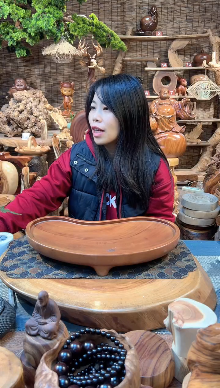 木闪*?香樟木-3脚底座摆件  