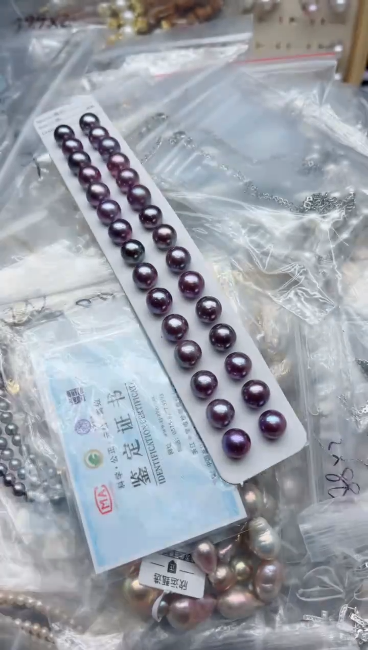 银S925镶嵌耳钉淡水珍珠多样性发其一，非无暇