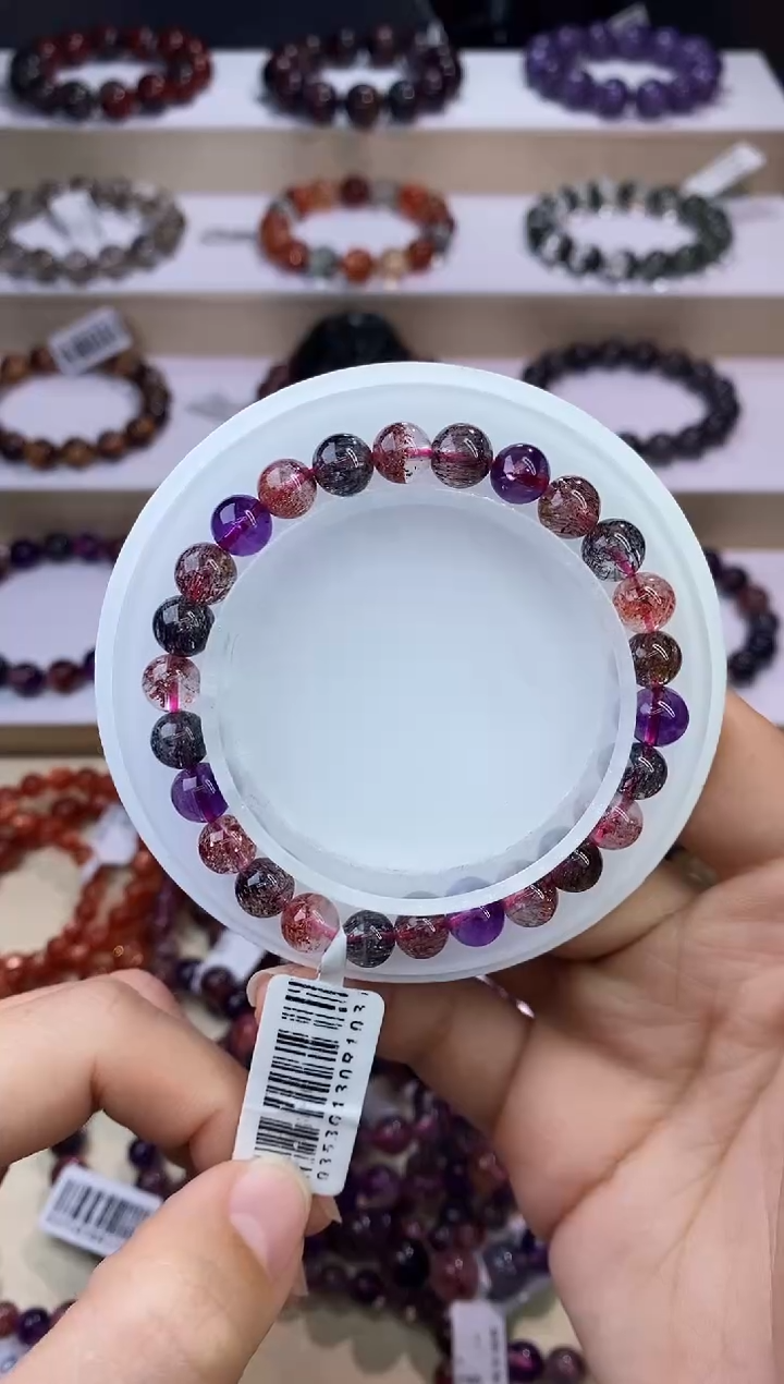 【闪购商品】水晶手链未镶嵌黑加仑超七单圈7m+