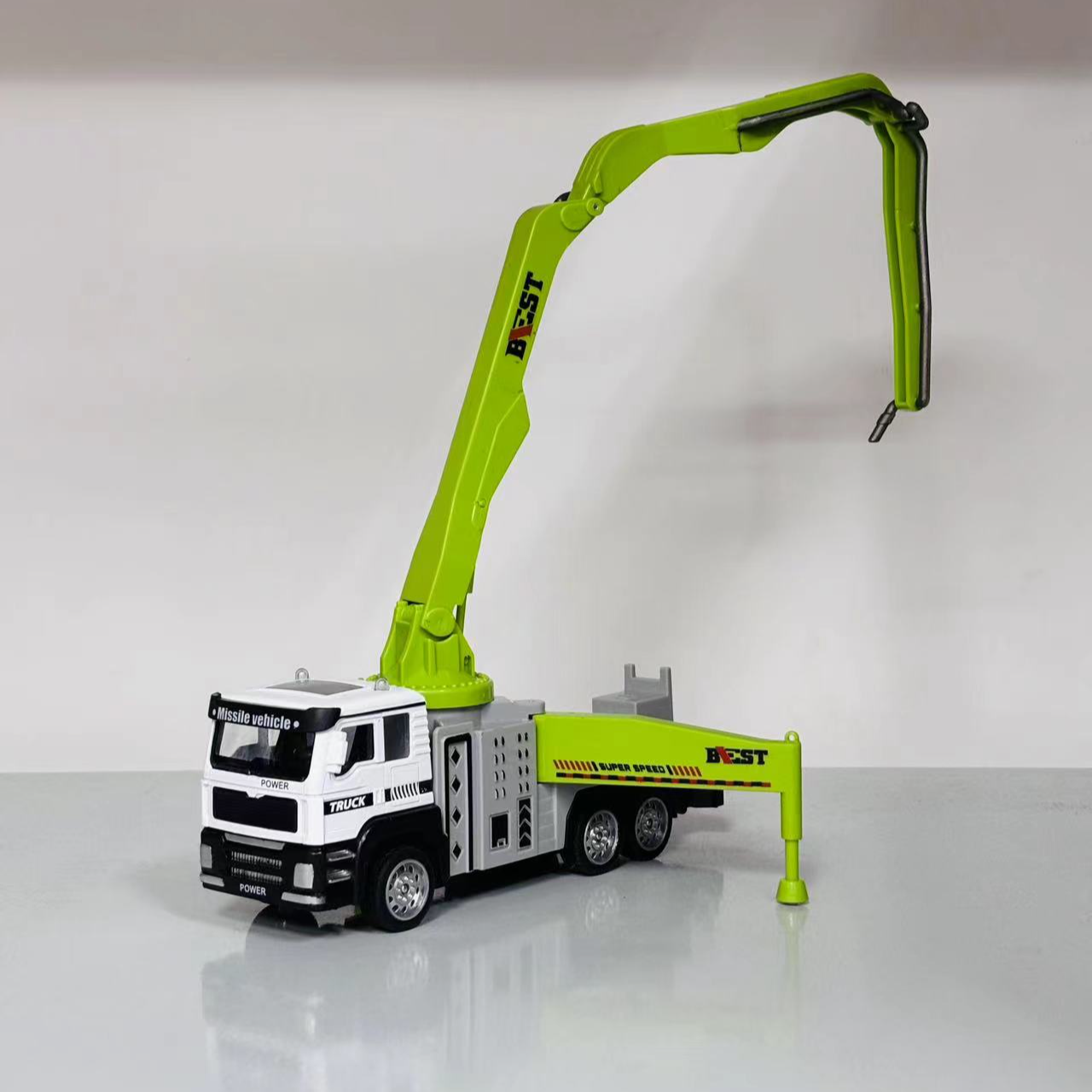 合金水泥泵车带回力模型车F