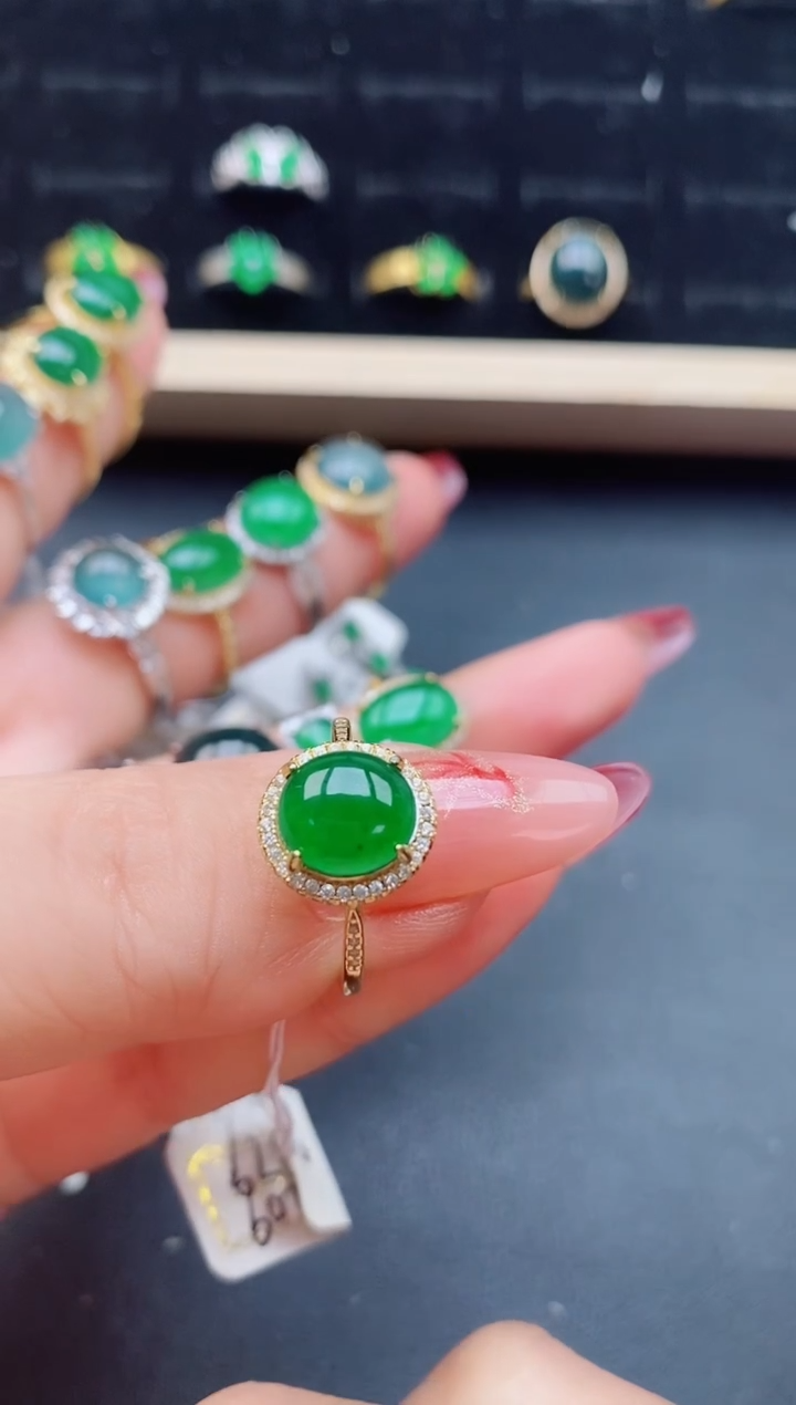 【闪购商品】翡翠戒指银S925镶嵌5085050