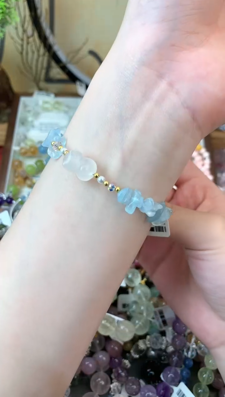 海蓝宝石手链未镶嵌440手串