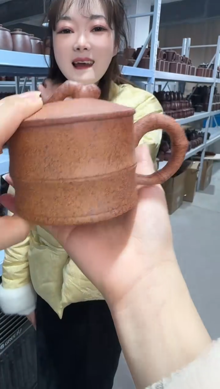 【闪购商品】紫砂盖杯紫砂盖杯柴烧竹节