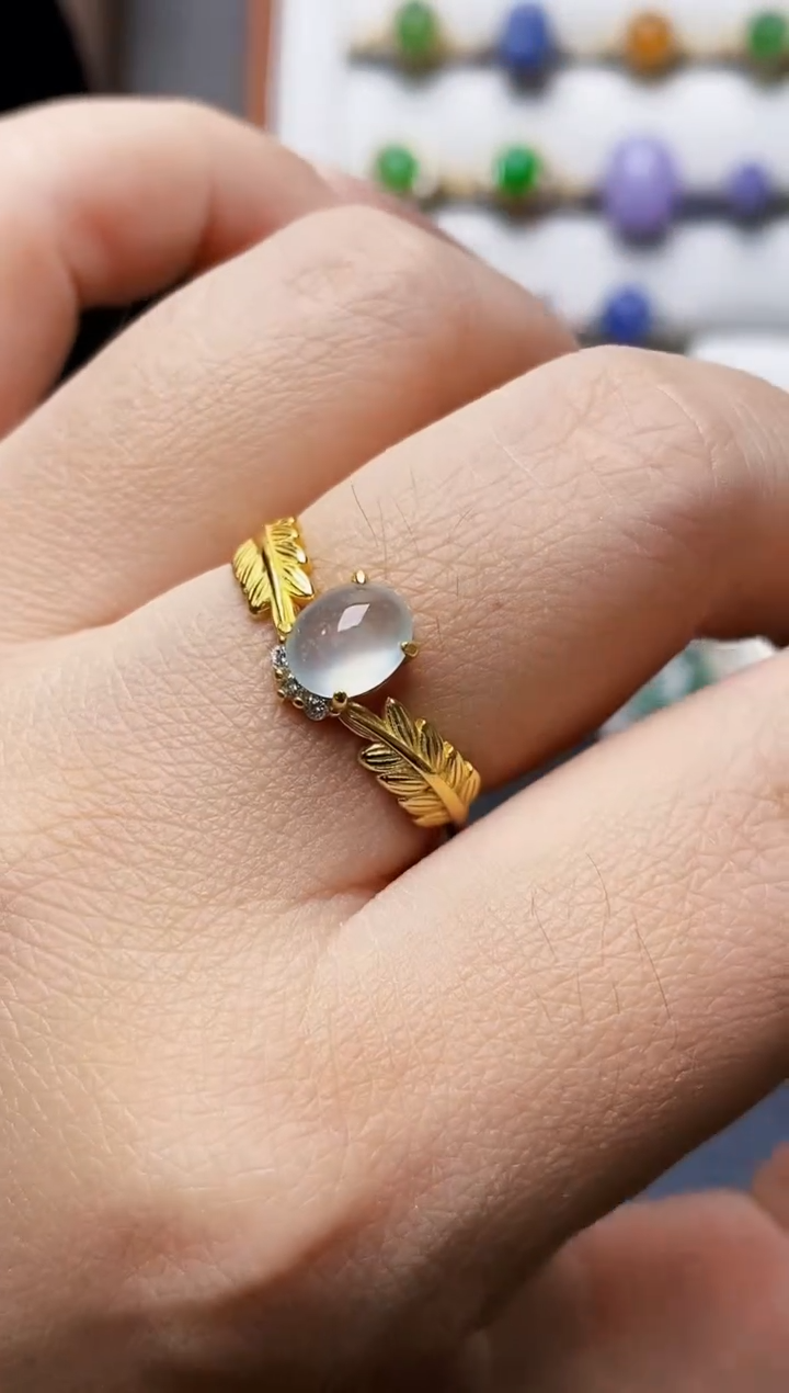 银S925镶嵌戒指翡翠0498