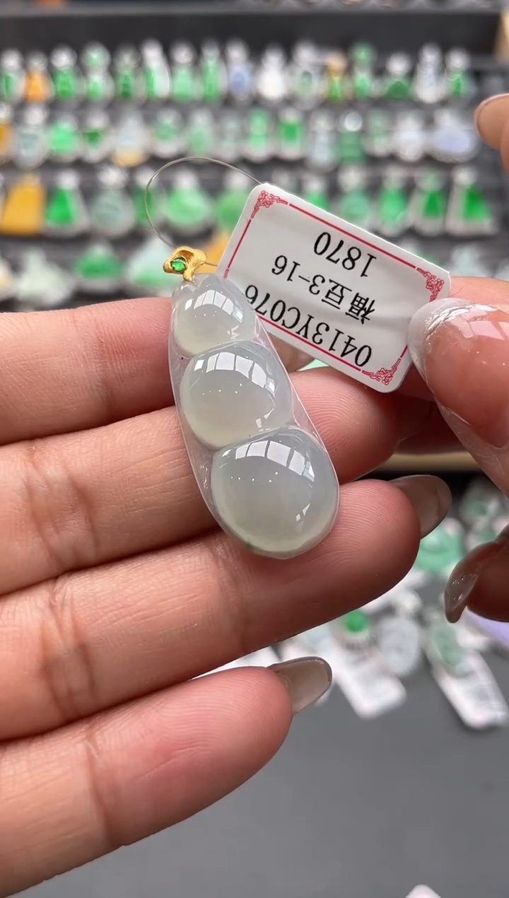 翡翠挂件18K金镶嵌0413YC076