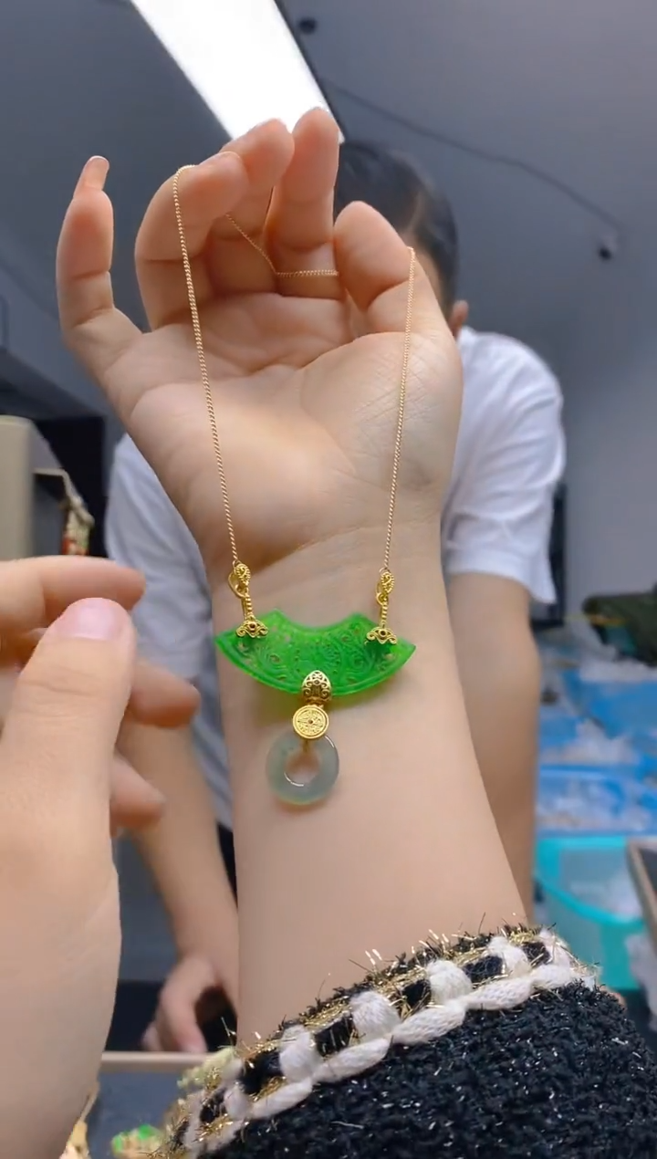 【闪购商品】翡翠耳饰合金509翡翠锁骨链