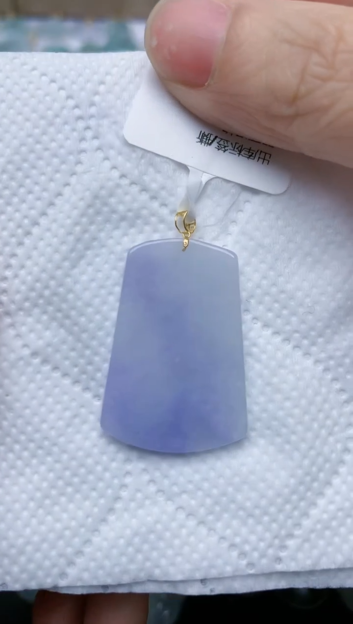 翡翠18K金镶嵌颈饰天然翡翠A货