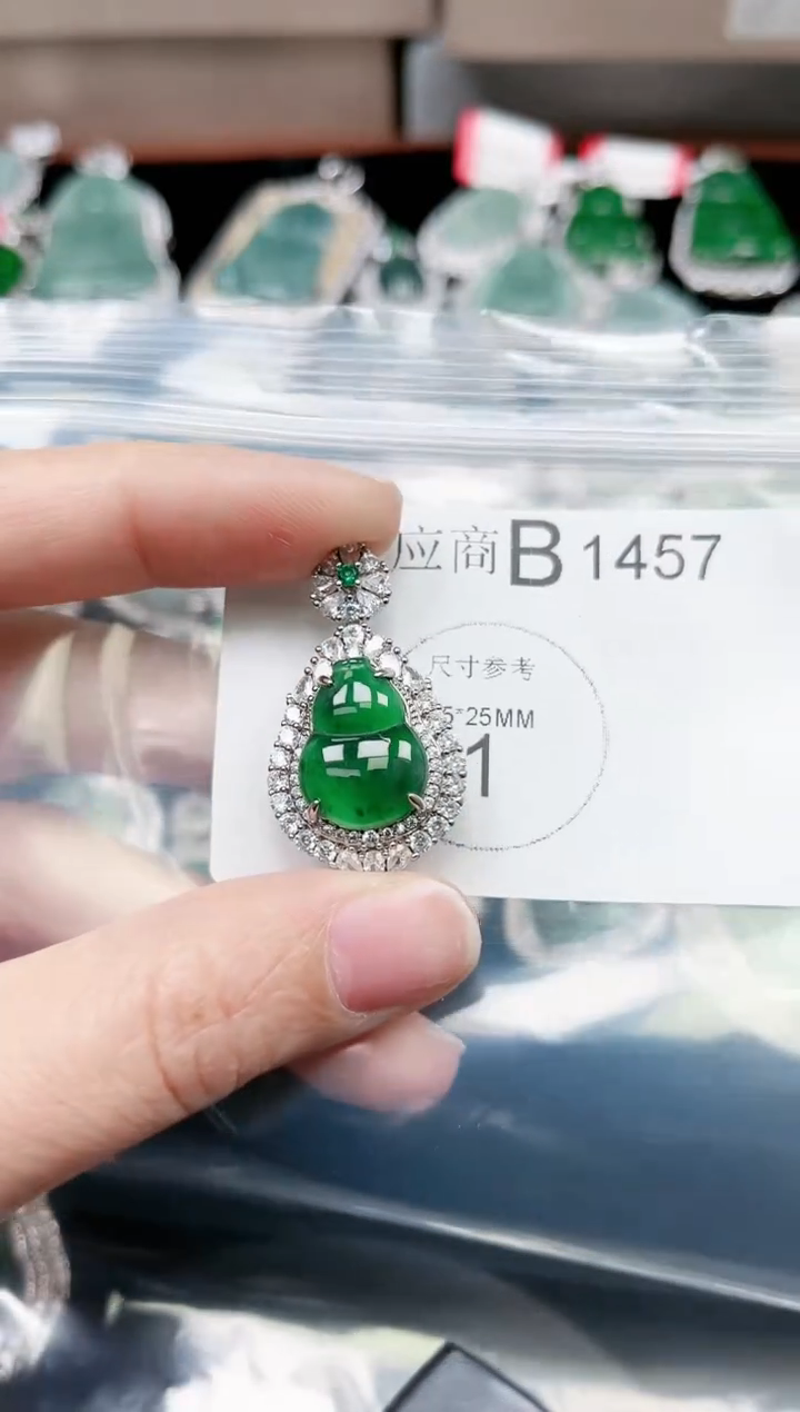 【闪购商品】翡翠颈饰未镶嵌1457赠皮绳