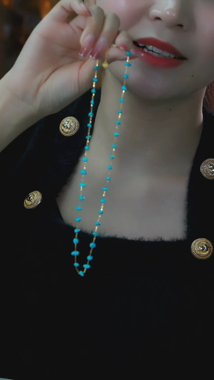 【闪购商品】绿松石项链18K金镶嵌发货一件