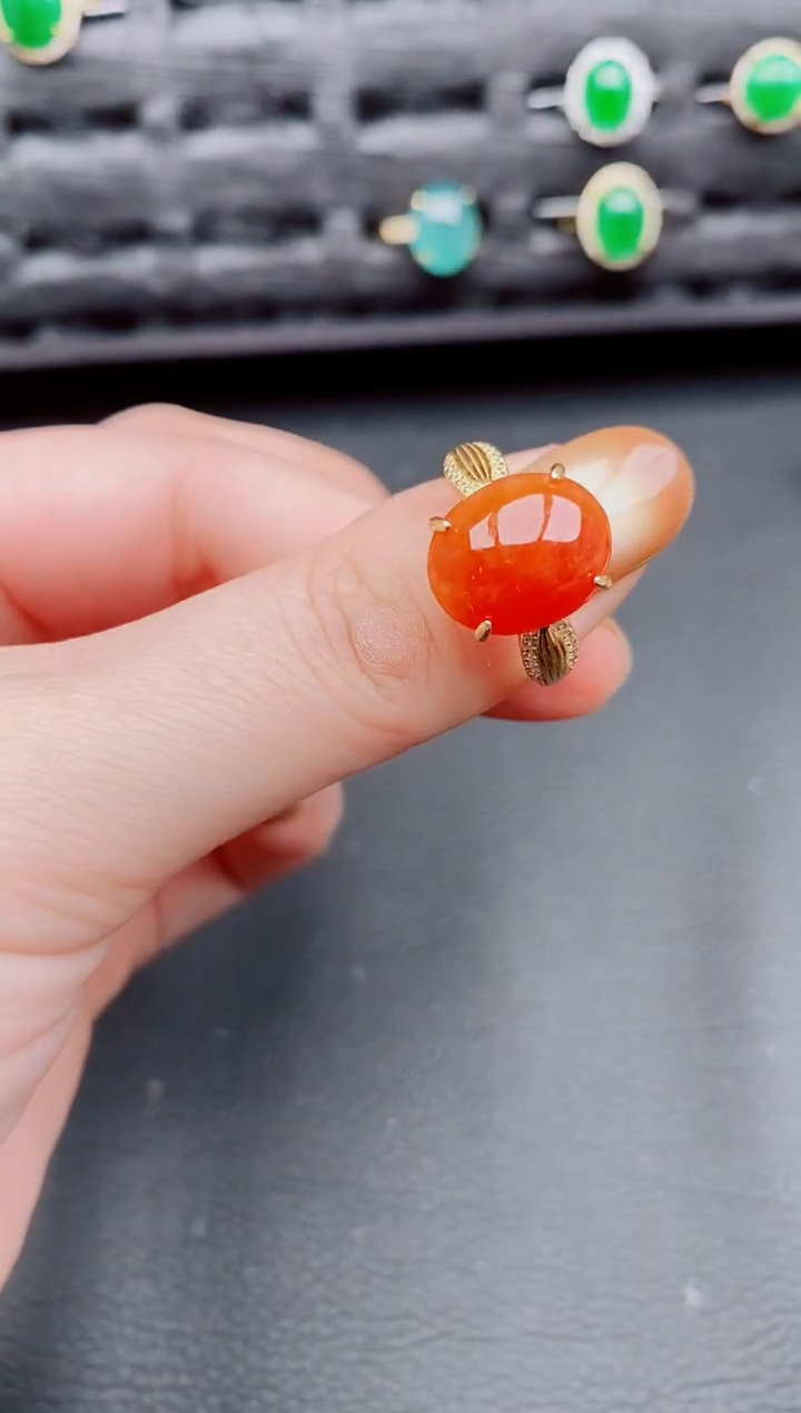 【闪购商品】翡翠戒指银S925镶嵌天然a货翡翠380