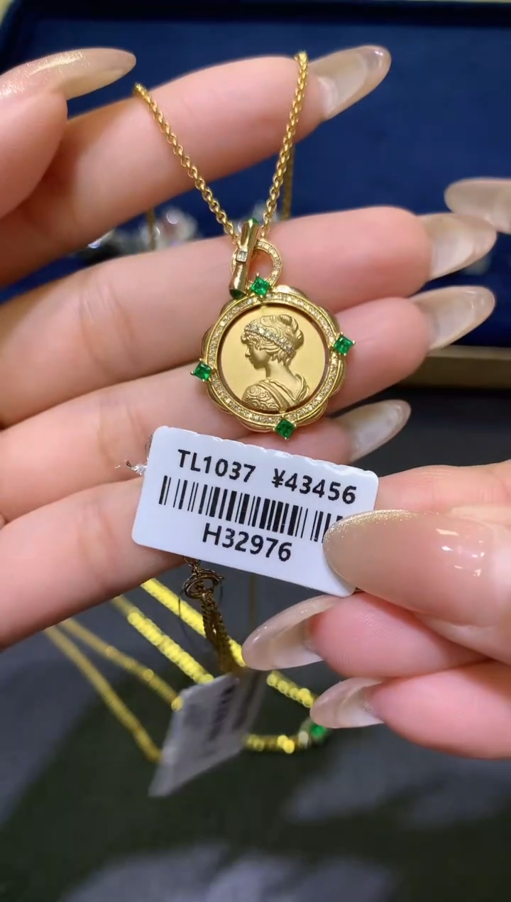 【闪购商品】祖母绿/18K金镶嵌yt祖母绿项链32976