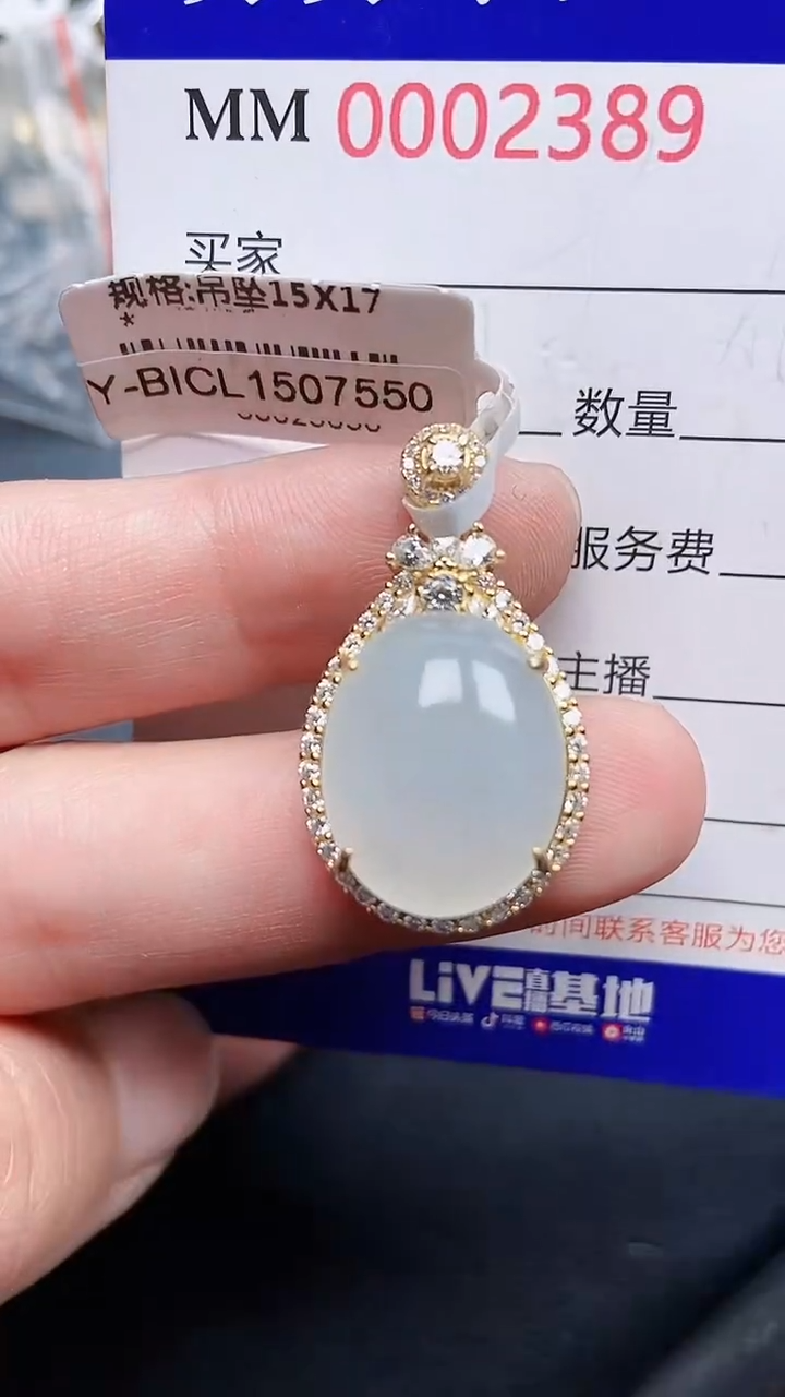 颈饰银S925镶嵌翡翠2389