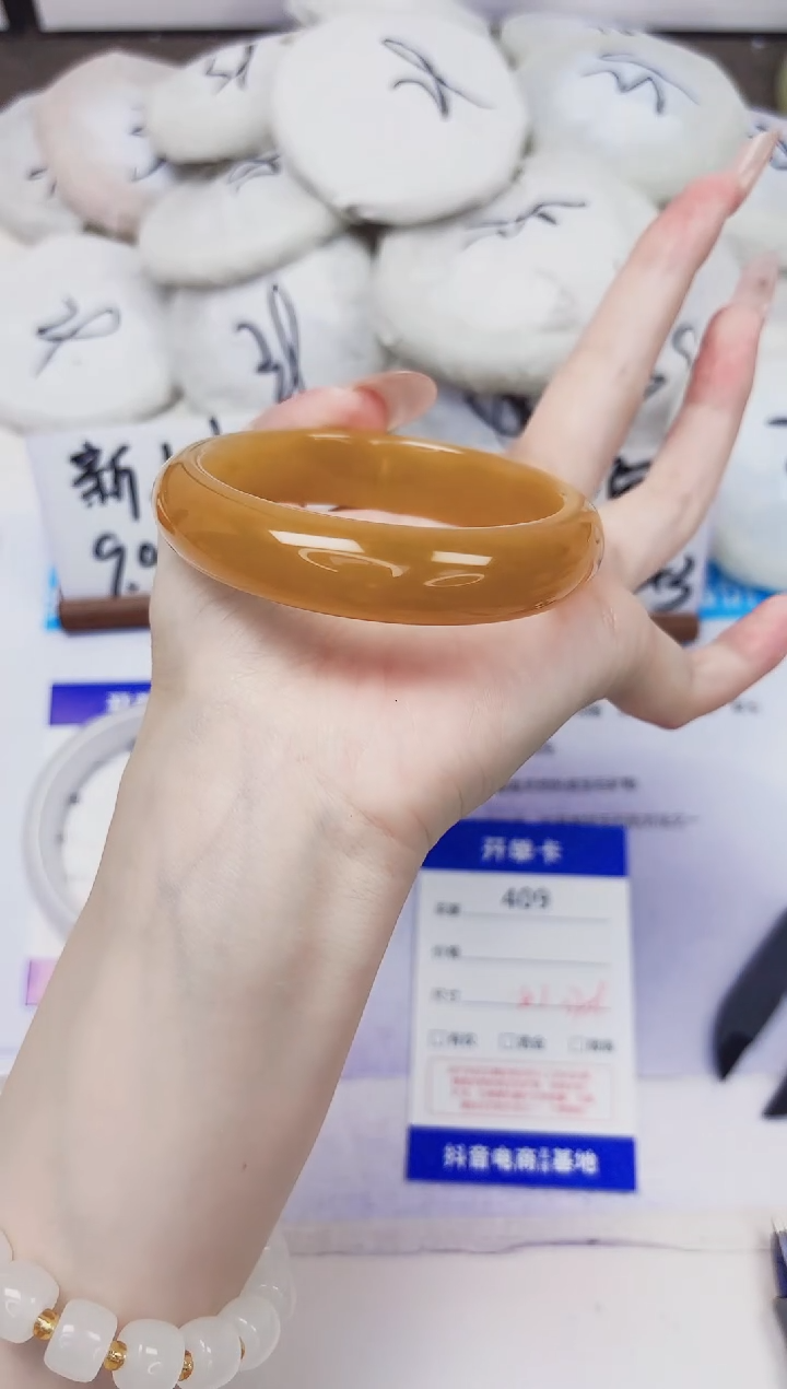 未镶嵌手镯石英质玉409-财气镯-圈口58