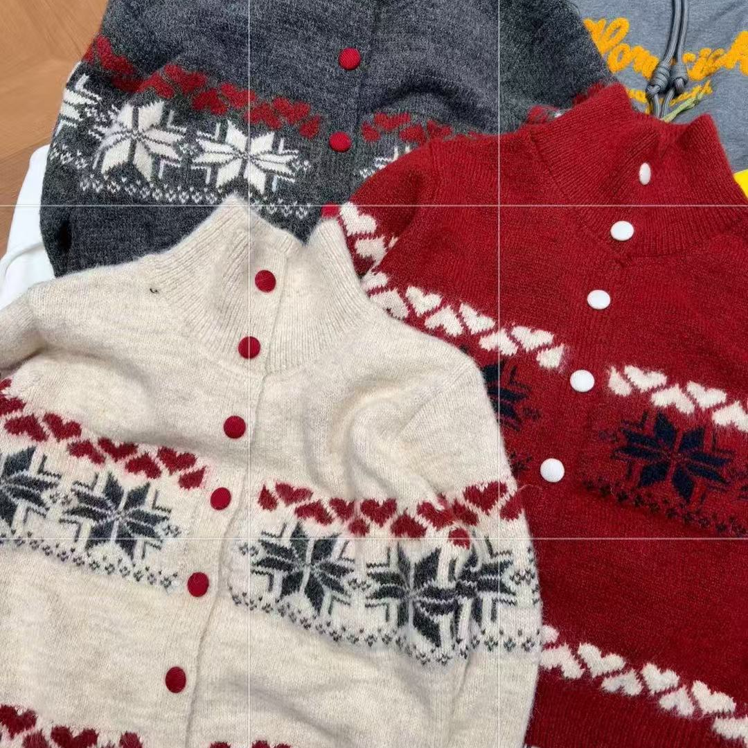 【阿婷家】@1382新款费尔岛雪花片针织毛衣