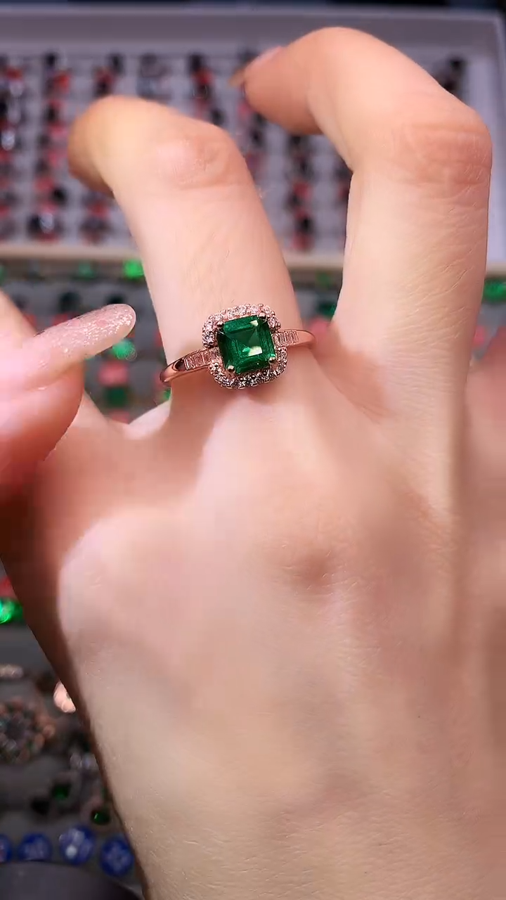 【闪购商品】透辉石戒指银S925镶嵌111111