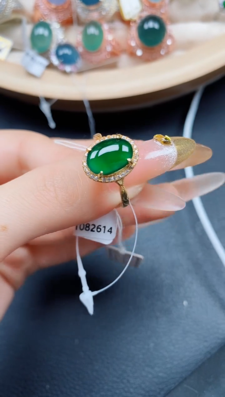 【闪购商品】翡翠戒指银S925镶嵌翡翠
