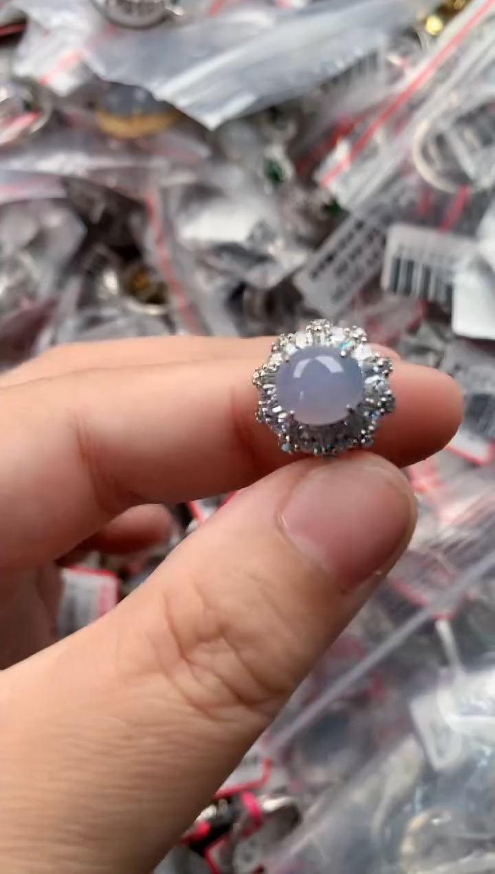 银S925镶嵌戒指翡翠10   2